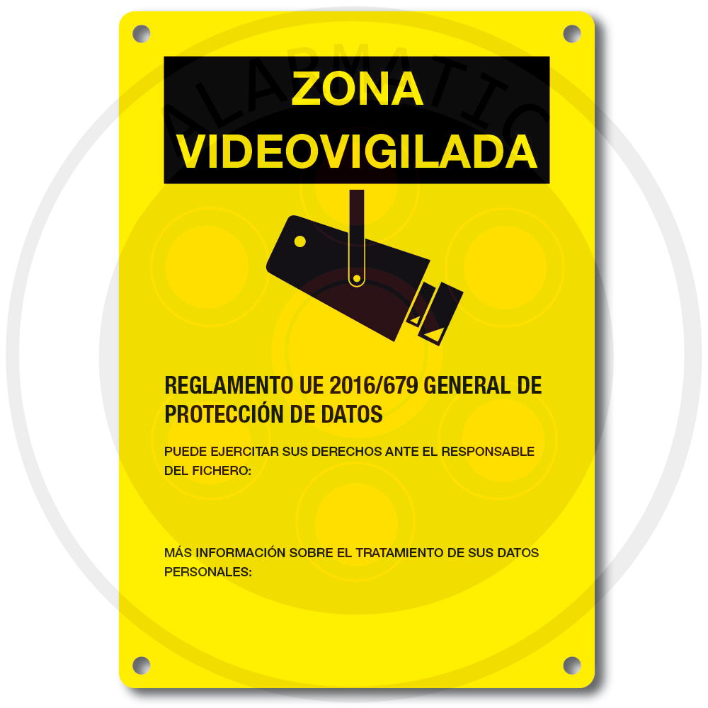 Placa Zona Videovigilada homologada